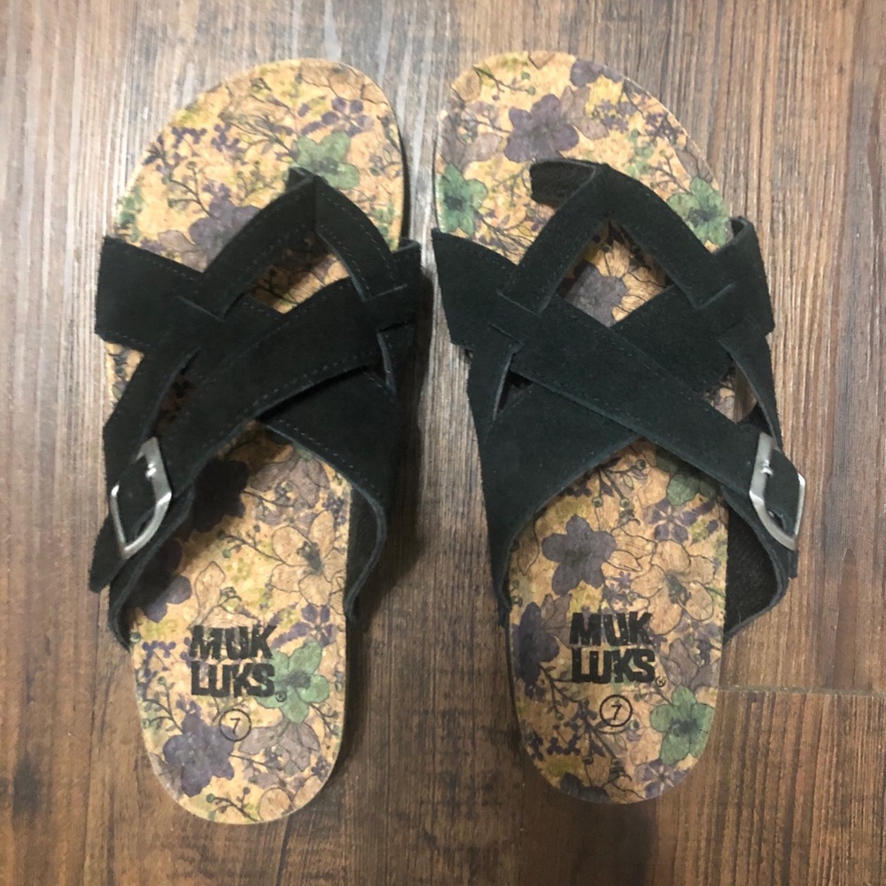 Muk Luks Black Sandals
